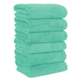 MOONQUEEN - Paquete 6 toallas de mano alta calidad, secado rápido, microfibra de terciopelo coral, altamente absorbentes, usos múltiples como hotel,  