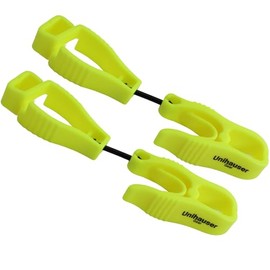 [ 2 Pack ] Glove Clips UG-H3491 | POM, Rugged, Multipurpose Holder for Gloves, Hats and Gear (Neon Yellow)