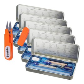 Staedtler Geometal Math Set, 0.8 Ounces, Bundle With Suretails Snip Scissors - Comprehensive, Quality Drawing & Measuring Tools, Versatile For Students & Professionals, Geometry Tools, [Pack Of 5]