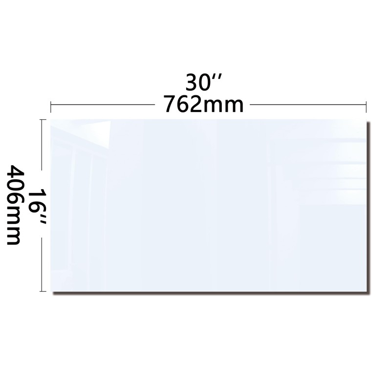 DAIFURONGE Tempered Glass Backsplash for Kitchen, White, 30"x16"