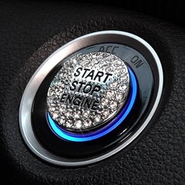 자동차 스타트버튼 시동버튼 장식 커버 링 큐빅 용품 Car Start Button Decoration Cover Ring with Cubic Accessories