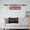 Ganloz Genuine Lambskin Leather Pillow Cover, 12x20 Inch Case for
