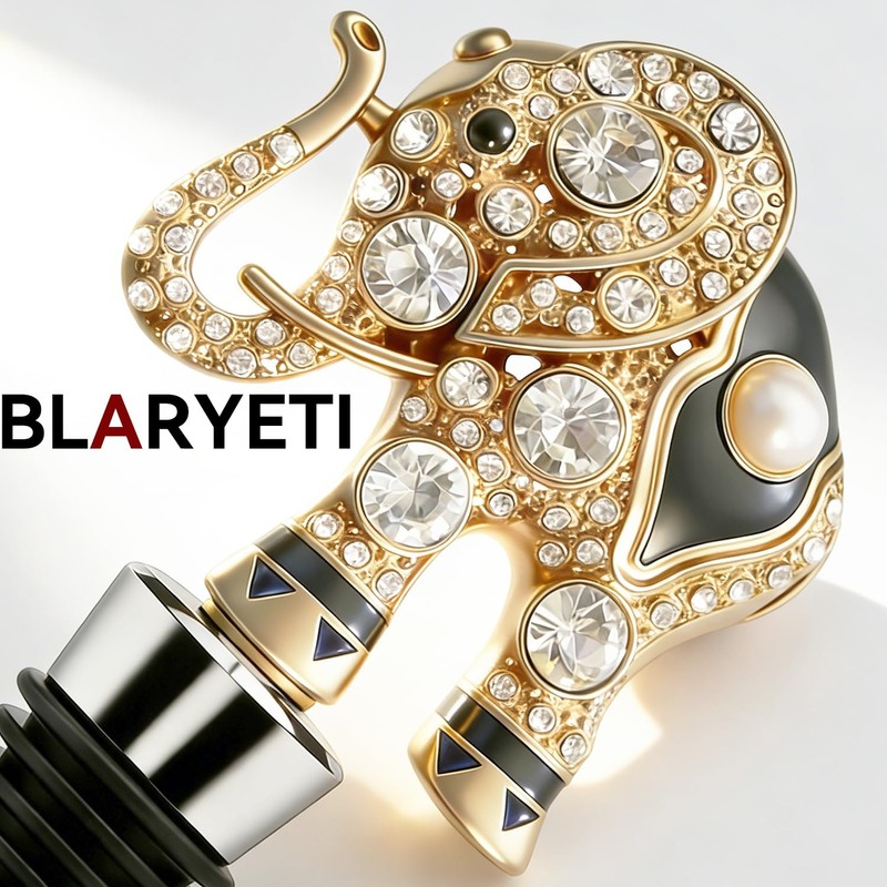 BLARYETI Elephant Wine Stopper, Lucky Trunk Up Animal Wine Bottle