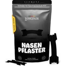 Premium Nose Plasters | Pack of 50 | Improves Sleep Quality and Increases Performance | Helps Against Snoring | Extra Strong Adhesion & Gentle on the Skin (Black)