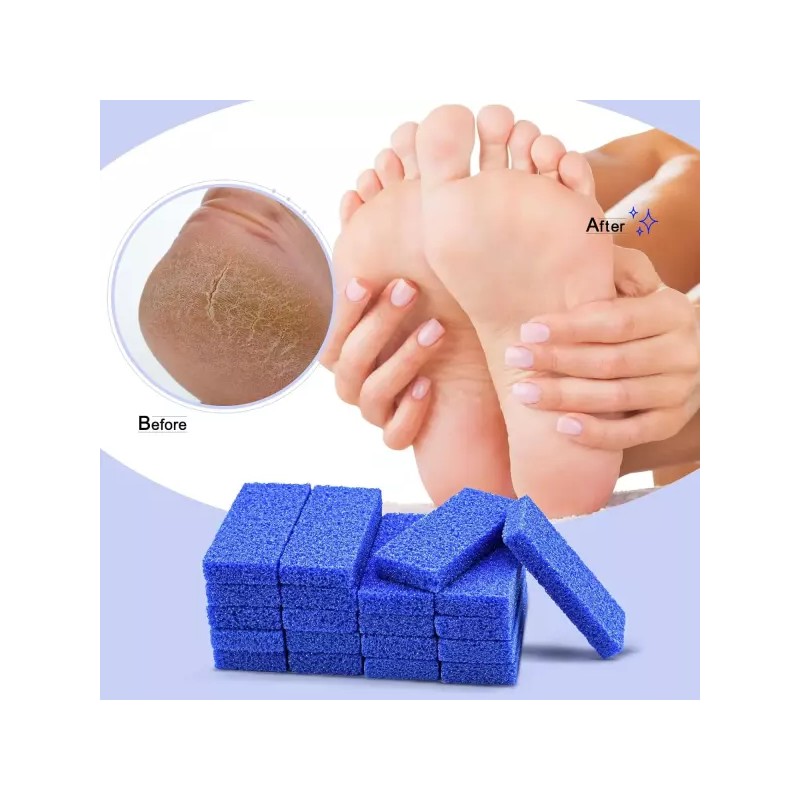 Blue Coarse 일회용 발 스크러버 스펀지 패드 발용 페디큐어 부석