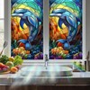 Nuxovilar Stained Glass Dolphin Window Film, 16.9×39.4inch, Underwater Dolphin Pattern
