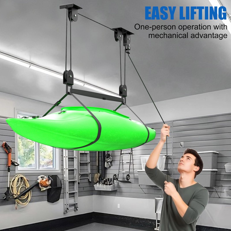 KOSEOO Kayak Hoist for Garage Ceiling Storage, Kayak Lift Pulley