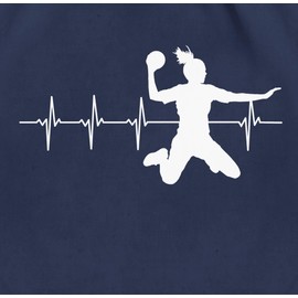 Shirtracer - Handball EM 2022 jersey replacement - handball heartbeat for women - gym bag and fabric bag made of cotton, 2 Navy Blue, Einheitsgröße