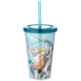 ABYSTYLE Demon Slayer - Group - Cup with Straw 470 ml, 1 Unit (Confezione da 1)