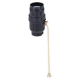 B&P Lamp® E26 Medium Base Phenolic Pull-Chain Socket with UNO Threads