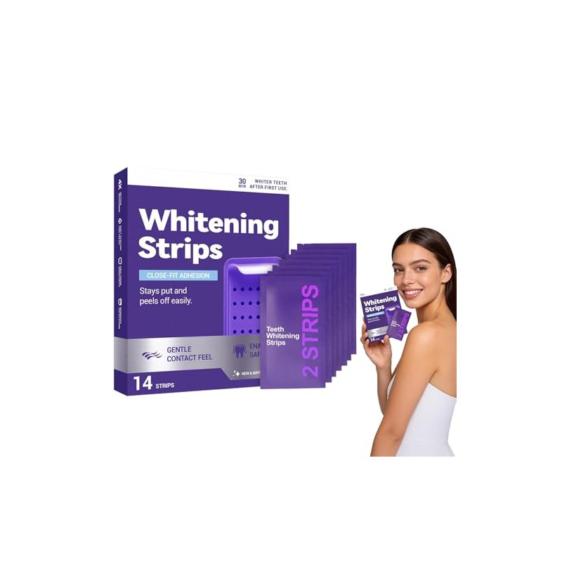 3Pcs Purple Teeth Whitening Strips,Tiras Blanqueadoras de Dientes,Blanqueador Dental para