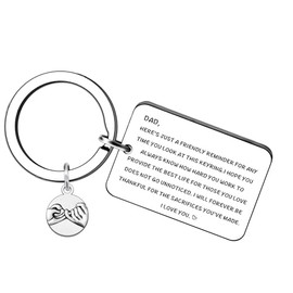 WTOPP Gifts For Dad,Fathers Day Christmas Birthday Gift From Son Or Daughter, New Dad Keyring, Best Daddy Ever, Meaningful and Unique Gift For Fathers