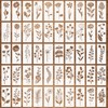 50 Pcs Wildflower Stencils, Small Flower Leaf Stencils for Painting