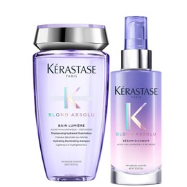 KERASTASE Blond Absolu Kit Tratamiento Para Cabello Rubio o Tonalidades Rubias Shampoo Bain Lumiere (250 Ml) y Serum Cicanuit (90 Ml)