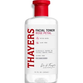 THAYERS Tónico facial sin alcohol con pétalos de rosa y hamamelis para piel brillante, calmante, hidratante y refrescante para todo tipo de piel, 12 o
