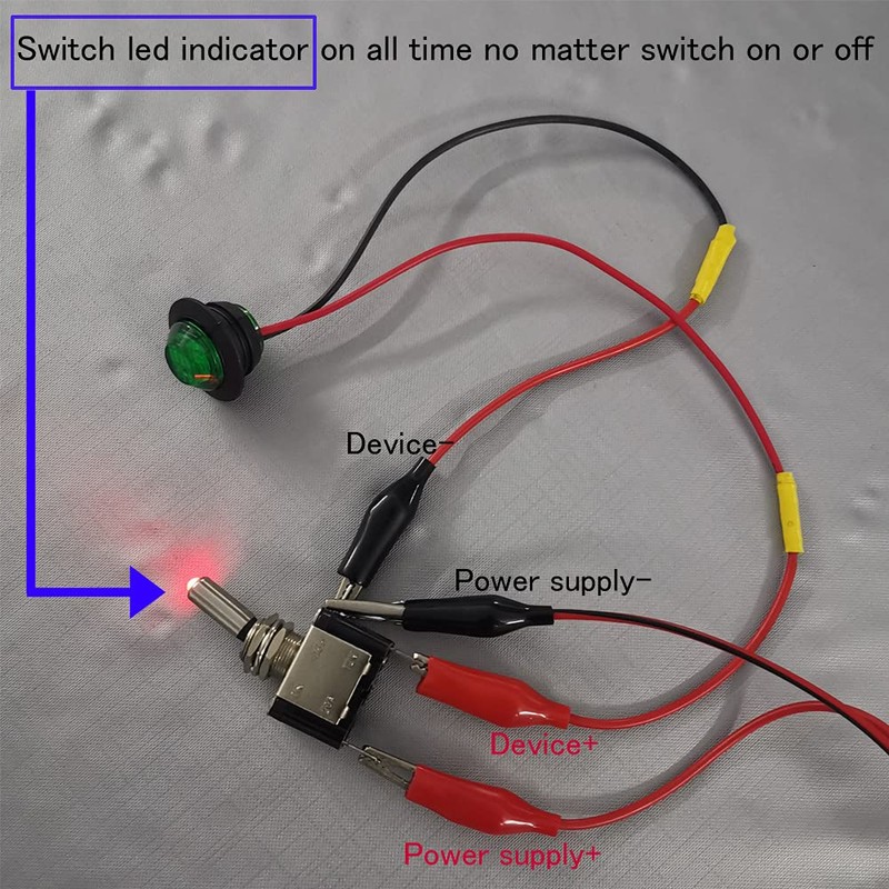 Gebildet 3pcs 20A 12V-24VDC Rocker Switch LED Light Switch (Red,