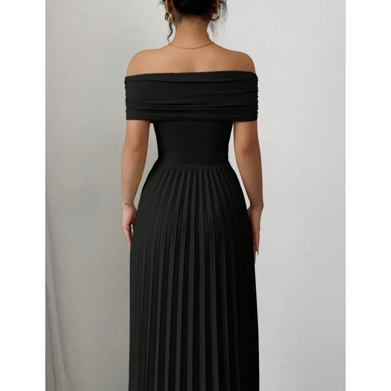 Elegantes Vestidos De Diseño Plisado Sin Tirantes Para Mujer