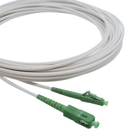 Conectra® - Fibre Optic Cable | OS2 | LC/APC to SC/APC | White | Ideal for Home Networks | Suitable for Deutsche Telekom, Vodafone, 1&1, German Fibre Optics and Many More (Length 5 Metres)