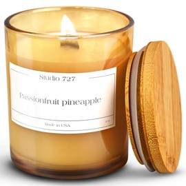Passionfruit Pineapple Candle, Candles Clearance for Home Decor, 9 oz, Scented Candles Gifts, Wood Lid, Gift Box, Burn Time of 40 Hours, Made in USA