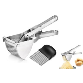 Kellegour Küchenprofi Potato Press Made of Rust-Proof, Potato Press Made of Rust-Proof Stainless Steel and Stainless Steel Wavy Blade, Küchenprofi Potato Press for Mashed Potatoes without Effort,