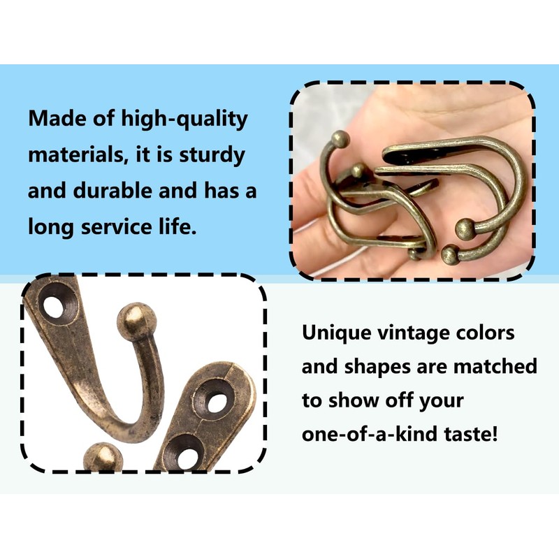 Lhbwhiz Pack of 15 hooks, mini coat hooks, key hooks,