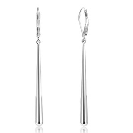 Long Dangle Earrings 925 Sterling Silver Drop Leverback Earrings for Women