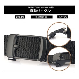 JunLTX Nylon Belt, For Work, Men's Belt, Stepless Adjustment, Reversible, Both Sides, One Size Fits Most, Braid, Durable, Mountain Climbing, Military Casual, Outdoor Belt, Length 47.2 inches (120 cm),