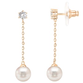 PAVOI 14k Rose Gold Plated Sterling Silver Post Shell Pearl Drop Earrings | Pearl Earrings for Women