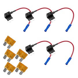5PCS 12V Car Add-a-Circuit Fuse TAP Adapter, Automotive Fuse Holder with 5 Amp Blade Fuses, Standard ATM APM Blade Fuses Holder for Cars, Trucks, Boats