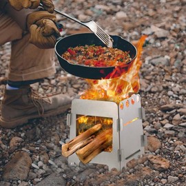 Portable Wood Burning Camping Stove | Stainless Steel Portable Camping Stove Burner - Lightweight Alcohol Stove for Picnic BBQ Camp Hiking, Outdoor Camping Gear