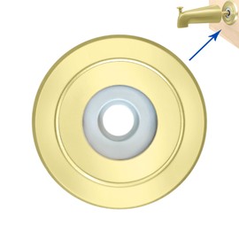 Welvzen 1/2" Thick Spacer for Tub Spout, Flange Trim Ring for Bath Faucet, Eschutcheon Cover Plate for Spigot with Split PVC Blocking Water, Shower Pipe Remodeling Sealer (304SUS-Gold)