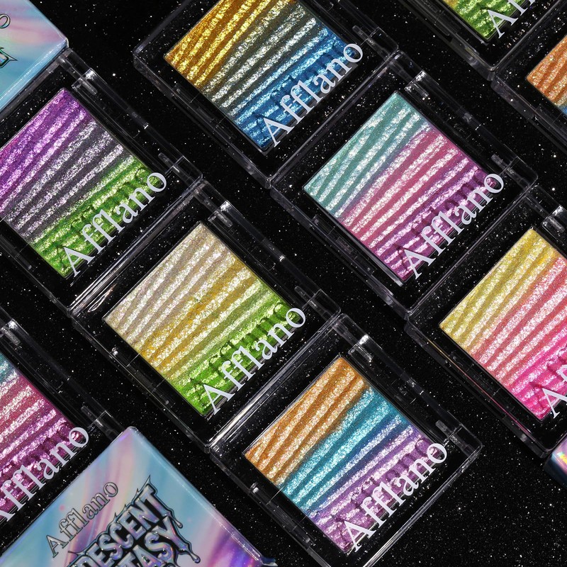 Afflano Chameleon Eyeshadow Half Magic, Multichrome Duo Chrome Eyeshadow Palette