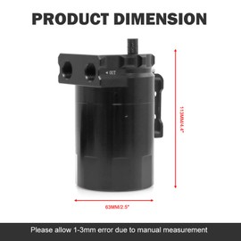 RULLINE Oil Catch Can Kit Oil Separator Reservoir Tank Engine Polish Baffled Compatible with Ford F150 2.7EB 3.5EB 5.0 Passenger Side 2011-2019 Aluminum Black