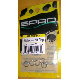 Spro SSTLSRN-5-5 Size 5 Stainless  Split Rings 25 lb test Qty 5