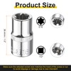 sourcing map E-Torx Socket 1/2" Drive E16 Star Female Socket
