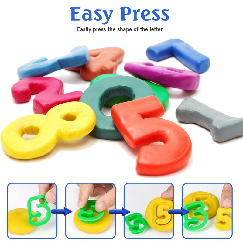 Rimobul Numbers Dough Cutter Kit, Assorted Colors