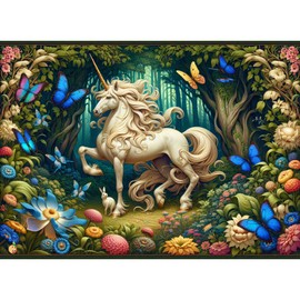 Unicorn Stallion Fantasy Unicorn Jigsaw Puzzle for Seniors Adults Kids Men Women 1000 pc