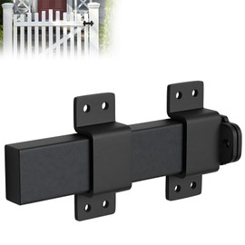 Heavy Duty Wooden Gate Slide Bolt Latch with Adjustable Security Lock Hole 7.5 Inch Matte Finish for Outdoor Fences Padlock，Farmhouse，Farm，Garden，Shed Barn，Courtyard，Cottages，Black