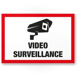 Komma Security Video Surveillance Sign 30 x 20 cm - Achtung Vorsicht Videoüberwachung - Warning Sign Video Surveillance - Warning Sign