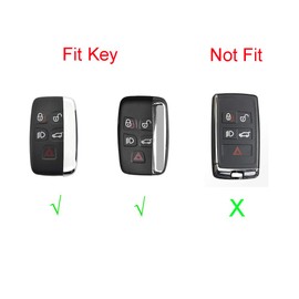 ROYALFOX(TM 5 buttons tpu smart remote Key Fob case Cover For Land Rover Defender Discovery Sport LR2 LR3 LR4 Range Rover Sport EVOQUE and Jaguar XF XJ XJL XE F-PACE (blue)