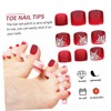 Healeved 24pcs Shiny Fake Nails Removable Toe Nail Tips Full