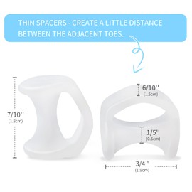 Povihome 10 Pack Pinky Toe Separators, Little Toe Spacers to Separate and Protect Pinky Toe or Smaller Toes, Relieve Pain from Friction and Pressure