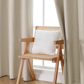 Aiyufeng Taupe 100% Blackout Curtains 54 Inch Length for Bedroom, Grommet Blackout Curtains/Drapes for Bedroom Window, Faux Linen Noise Reduce Drapes, Grommets Top (Each 40WxL54 Inch, Taupe)