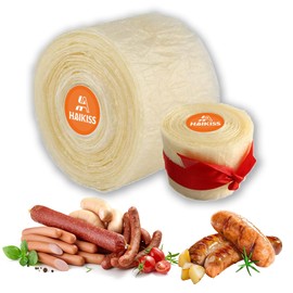 HAIKISS Edible Drying Sausage Casing, Natural Sausage Casings for Flavorous Homemade Sausages, Italian Sausage, Breakfast Sausage and Hot Dog Ham Sausage Tool (8m/26ft),Φ32mm