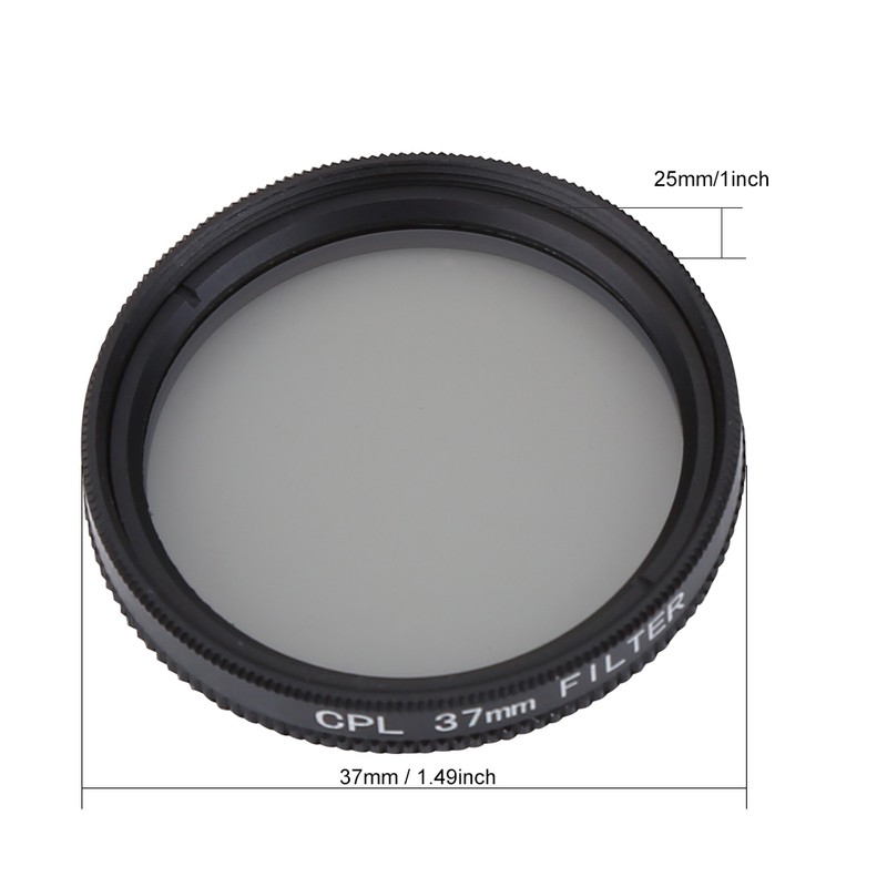 37mm Circular Polarizer Lens Filter with Adapter Ring Protective Cap