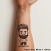 'Hipster Chibi Man' Temporary Tattoo - Water Resistant, Skin-Safe, Non-Toxic