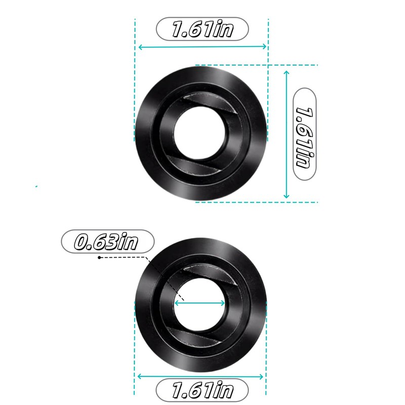 Metal Angle Grinder Inner Outer Flange Nut（3 Set）Replace Black &