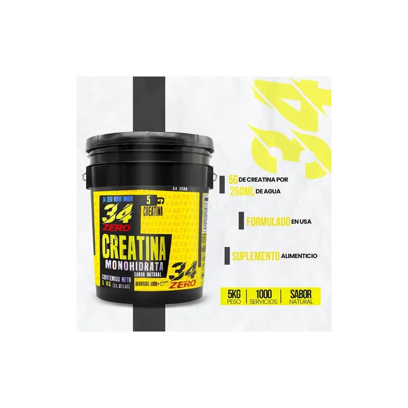 34 Zero Creatina Monohidratada 5kg 1000 Servicios