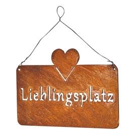 levandeo Sign Favourite Place 25 x 16 cm Heart Garden Decoration Door Sign Wall Picture Concrete
