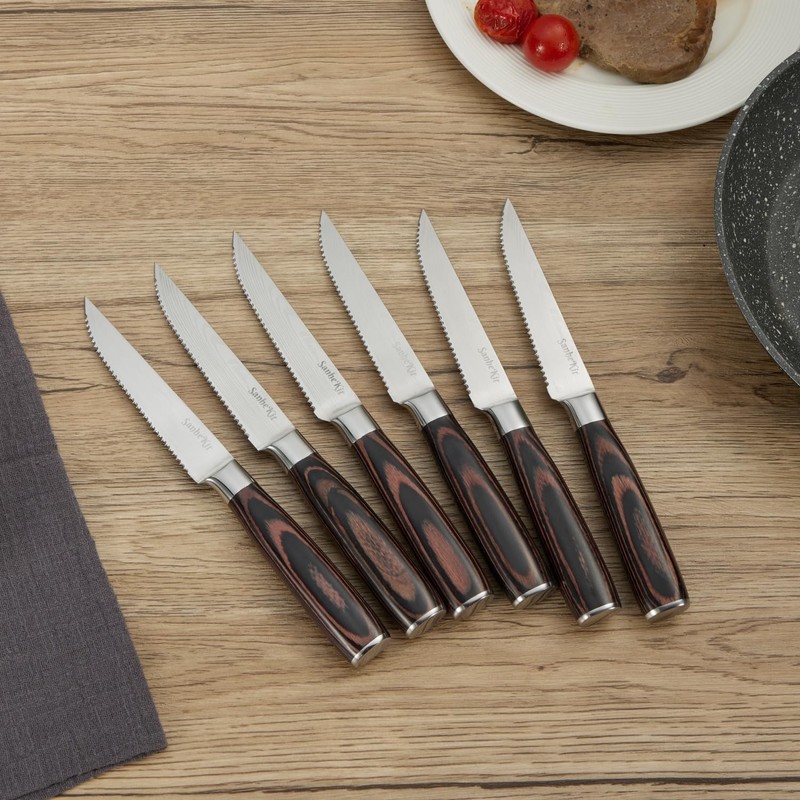 SanheKit Steak Knives Set, 6/8/14 Piece Options, German High Carbon